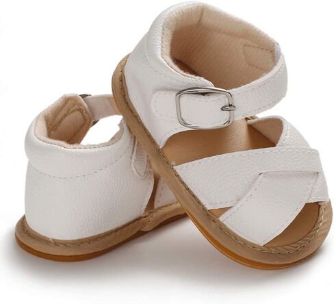 SOFMUO Baby Girls Braided Sandals Anti-Slip Rubber Sole Infant Summer Shoes | Soft Woven Sandals, Anti-Slip Rubber Sole,Hook &Loop Closure,Summer First Walkers for Infant Toddler Girls in Kuwait
