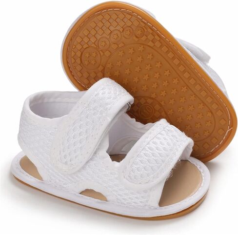 SOFMUO Baby Girls Braided Sandals Anti-Slip Rubber Sole Infant Summer Shoes | Soft Woven Sandals, Anti-Slip Rubber Sole,Hook &Loop Closure,Summer First Walkers for Infant Toddler Girls in Saudi Arabia