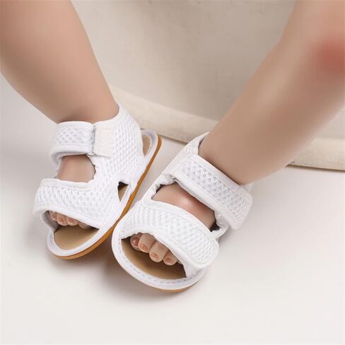 SOFMUO Baby Girls Braided Sandals Anti-Slip Rubber Sole Infant Summer Shoes | Soft Woven Sandals, Anti-Slip Rubber Sole,Hook &Loop Closure,Summer First Walkers for Infant Toddler Girls in Saudi Arabia
