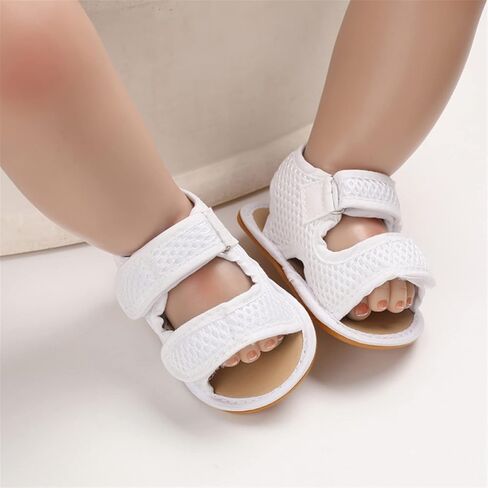 SOFMUO Baby Girls Braided Sandals Anti-Slip Rubber Sole Infant Summer Shoes | Soft Woven Sandals, Anti-Slip Rubber Sole,Hook &Loop Closure,Summer First Walkers for Infant Toddler Girls in Saudi Arabia