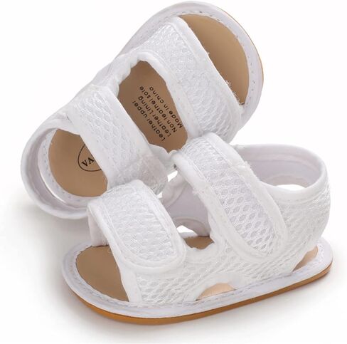 SOFMUO Baby Girls Braided Sandals Anti-Slip Rubber Sole Infant Summer Shoes | Soft Woven Sandals, Anti-Slip Rubber Sole,Hook &Loop Closure,Summer First Walkers for Infant Toddler Girls in Saudi Arabia