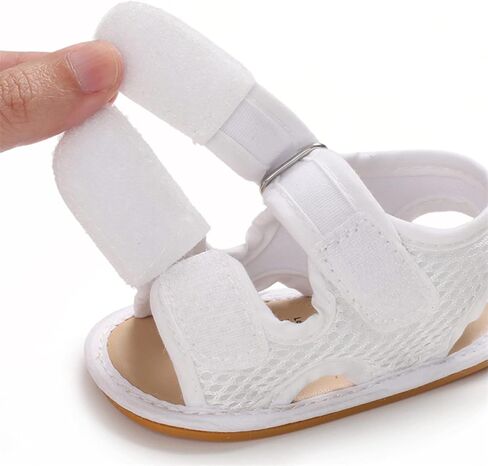 SOFMUO Baby Girls Braided Sandals Anti-Slip Rubber Sole Infant Summer Shoes | Soft Woven Sandals, Anti-Slip Rubber Sole,Hook &Loop Closure,Summer First Walkers for Infant Toddler Girls in Saudi Arabia