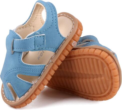 CINDEAR Boys Girls Summer Squeaky Sandals Closed-Toe Anti-Slip Premium Rubber Sole Toddler First Walkers Shoes in Kuwait