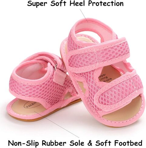 Timatego Baby Boys Girls Sandals Non Slip Soft Sole Outdoor Athletic Shoes Infant Toddler First Walker Crib Summer Shoes 3-18 Months in Kuwait