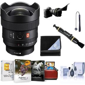 Sony FE 14mm f/1.8 GM Full-Frame Ultra Wide Angle Prime G-Master Lens - Bundle with Flex Lens Shade, Lens Cleaner, Lens Wrap 19X19, Cleaning Kit, Lens Cap Tether, Corel Mac Software Kit in Saudi Arabia