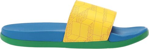 adidas Adilette Comfort Slide Sandal, Yellow/Red/Shock Blue, 4 US Unisex Big Kid in Kuwait