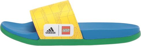 adidas Adilette Comfort Slide Sandal, Yellow/Red/Shock Blue, 4 US Unisex Big Kid in Kuwait