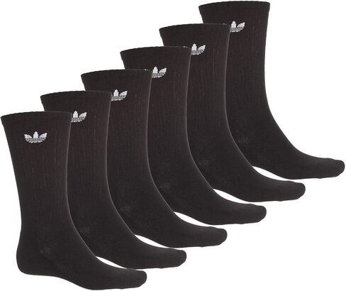 adidas Originals mens Trefoil Crew Socks (6-pair) (Shoe: 6-12, Originals Black) in Saudi Arabia