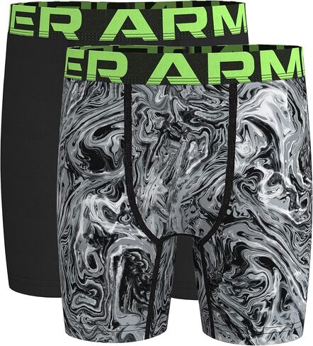 Under Armour boys Performance Boxer Briefs, Black Swirl Print Sp22, Small US in Saudi Arabia
