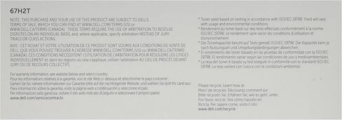Dell Computer 67H2T Black Toner Cartridge C2660dn/C2665dnf Color Laser Printer in Saudi Arabia