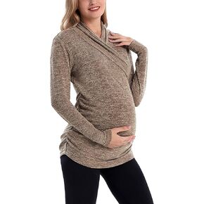 MOMOOD Women's Maternity Long Sleeve Shirt Top Pregnancy Fashionable Sweater in Saudi Arabia