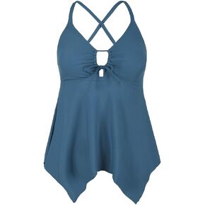 Firpearl Women's Tankini Swimsuits Modest Flowy Crossback Plus Size Bathing Suit Top in Saudi Arabia