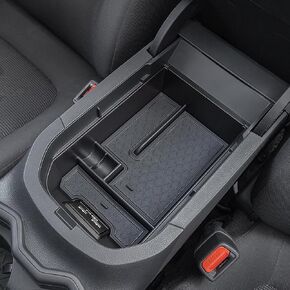 منظم صينية وحدة التحكم المركزية JDMCAR متوافق مع ملحقات Toyota RAV4 2023 2022 2021 2020 2019 و2021-2023 RAV4 Prime، حاوية إدراج مسند الذراع ABS صندوق تخزين ثانوي - رمادي