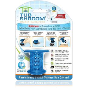 TubShroom Revolutionary Tub Drain Protector Hair Catcher/Strainer/Snare, Blue in Saudi Arabia