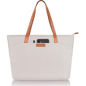 Prite Laptop Tote Bag for Women Waterproof Shoulder Bag with 16 inch Computer Compartment for Work School Travel