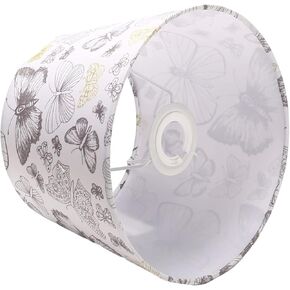 Heyiarbeit Lamp Shade Barrel Fabric Lampshade for Table Lamp and Floor Light Natural Linen Hand Crafted Coffee Gold