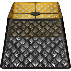 Medium Square Lamp Shades, ALUCSET Metal Lampshade with Pattern of Arrows for Table Lamp and Floor Light, 9 x 12 x 8.8 Inch, Spider (Black/Gold) in Kuwait
