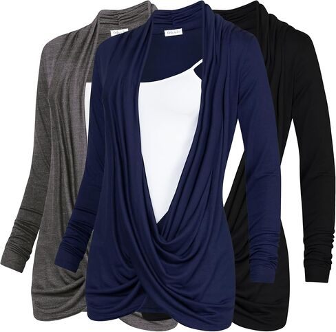 3 Pack Long Sleeve Nursing Tops Breastfeeding Shirts Cardigan Sweaters for Women Lightweight Postpartum Clothes in Kuwait