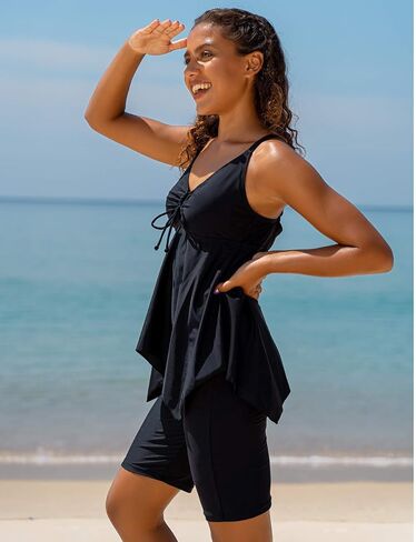 ملابس سباحة تانكيني للسيدات من Firpearl ملابس سباحة متواضعة من الخلف ومقاس كبير in Kuwait