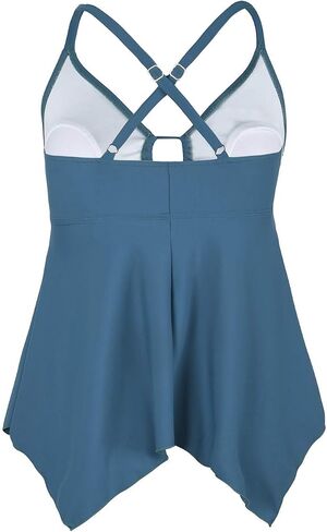 Firpearl Women's Tankini Swimsuits Modest Flowy Crossback Plus Size Bathing Suit Top in Saudi Arabia