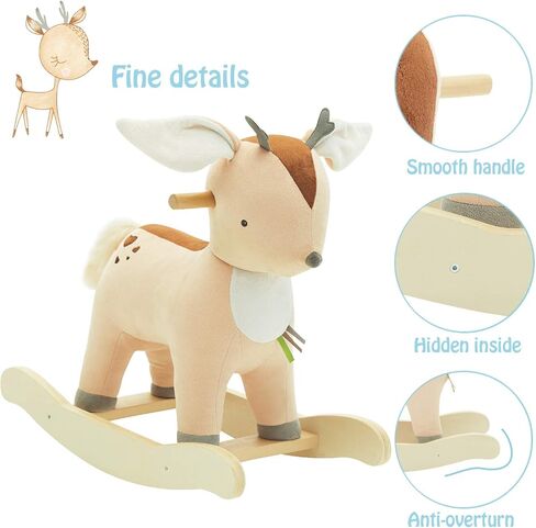 labebe ؟ جديد؟ بيبي هزاز حصان هزاز، لعبة رجل رجل هزاز للأطفال - 3 سنوات، حصان هزاز موسيقي/حصان هزاز/ هزاز غزال رنة / حصان رنة هزاز/ حصان ركوب / هزاز حيوانات محشوة. in Kuwait