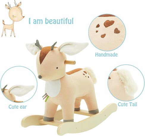 labebe ؟ جديد؟ بيبي هزاز حصان هزاز، لعبة رجل رجل هزاز للأطفال - 3 سنوات، حصان هزاز موسيقي/حصان هزاز/ هزاز غزال رنة / حصان رنة هزاز/ حصان ركوب / هزاز حيوانات محشوة. in Kuwait