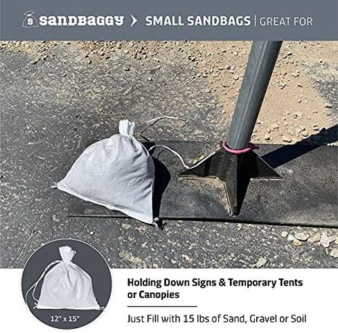 Sandbaggy 12-inch x 15-inch Small Sandbags | UV Protected | Sand Bag Empty | Great for Holding Down Signs & Temporary Tents (20 Sandbags) in Kuwait