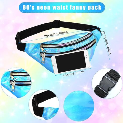 2Set 80s Leg Warmers Set for Girls Kids Neon Ribbed Knit Leg Warmers Fanny Pack Fitness Headband Wristbands for Cosplay Party in Saudi Arabia
