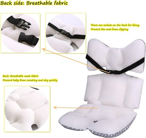 Baby Seat Pad Liner for Stroller–Soft and Breathable，3D Air Mesh Cotton Universal Baby Stroller Cushion (Black Bear) in Kuwait