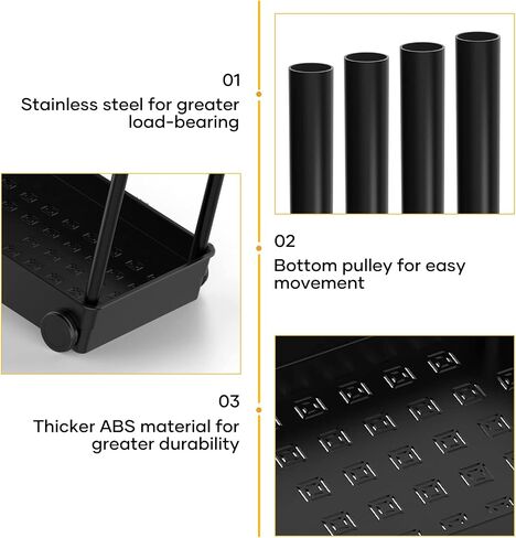 2 Pack Under Sink Organizer, 2 Tier Bathroom Cabinet Organizers and Storage with Hook, Multi-purpose Storage Basket Shelf for Kitchen, Black in Saudi Arabia