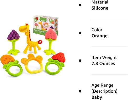 Baby Teething Toys for Newborn Infants (6-Pack) Freezer Safe Infant and Toddler Silicone Teethers Soothe Babies Gums, Perfect Baby Gift in Saudi Arabia