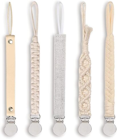 مشابك مصاصة دولودولو للأولاد والبنات، مشابك بينكي للعضاضة مصنوعة يدويًا، حامل لهاية حديث، مشبك مصاصة شائع لمجموعة استحمام اللهاية للجنسين (5 عبوات) in Kuwait