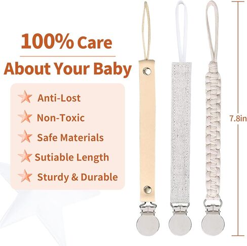 مشابك مصاصة دولودولو للأولاد والبنات، مشابك بينكي للعضاضة مصنوعة يدويًا، حامل لهاية حديث، مشبك مصاصة شائع لمجموعة استحمام اللهاية للجنسين (5 عبوات) in Kuwait