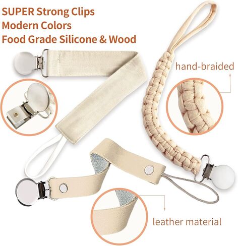 مشابك مصاصة دولودولو للأولاد والبنات، مشابك بينكي للعضاضة مصنوعة يدويًا، حامل لهاية حديث، مشبك مصاصة شائع لمجموعة استحمام اللهاية للجنسين (5 عبوات) in Kuwait