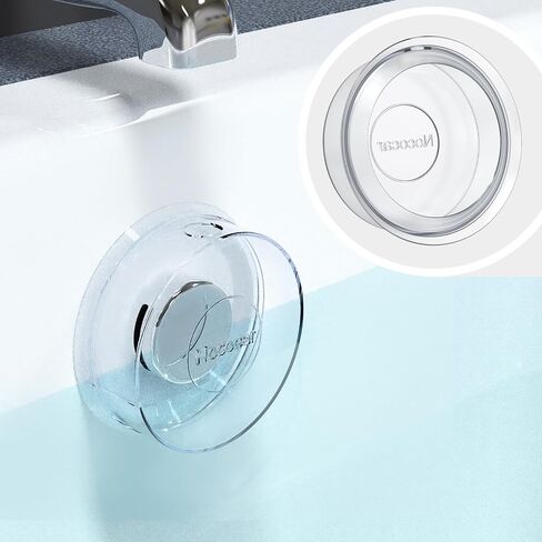 Bathtub Overflow Drain Cover, Silicone Bathtub Stopper Drain Plug, Bathroom Relaxation Spa Bath Accessories, Better Soak Adds Inches of Water to Deeper Bathtub, Fits Most Drain Types(Transparent) in Saudi Arabia