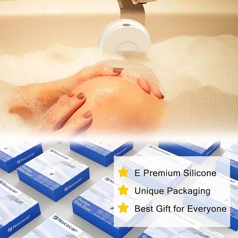 Bathtub Overflow Drain Cover, Silicone Bathtub Stopper Drain Plug, Bathroom Relaxation Spa Bath Accessories, Better Soak Adds Inches of Water to Deeper Bathtub, Fits Most Drain Types(Transparent) in Saudi Arabia