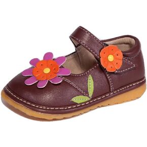 Little Mae's Boutique Mary Jane Squeaky Shoes for Toddler Girls, Ideal Walking Shoes with Removable Squeaker and Adjustable Strap - Soft Sole Shoes for Little Girls