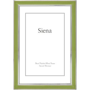 Siena Silver & Enamel Picture Frame, Tarnish Resistant Finish, Perfect Photo Frame for any End Table, Credenza, Shelf, or Nightstand, Silver Trim, Baby Blue, 2x3