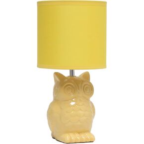 Simple Designs LT1136-SGE 12.8" Tall Contemporary Ceramic Owl Bedside Table Desk Lamp w Matching Fabric Shade for Decor, Bedroom, Nightstand, Living Room, Entryway, Kids' Room, Nursery, Sage Green in Saudi Arabia