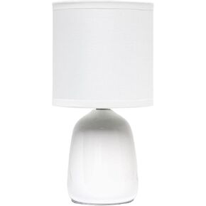 Simple Designs LT1134-MST 10.04" Tall Traditional Ceramic Thimble Base Bedside Table Desk Lamp w Matching Fabric Shade for Decor, Nightstand, Bedroom, Living Room, Entryway, Office, Mustard Yellow in Saudi Arabia