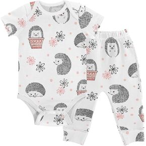 vvfelixl Baby Clothes Set - Cute Cartoon Pattern Bodysuits & Pants Set - Unisex 0-24 Months in Saudi Arabia