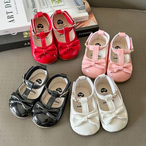 Baby Shoes Mary Jane Flats Non Slip Soft Sole Infant Toddler Sneakers First Walkers Party Christmas Dress Shoes in Saudi Arabia
