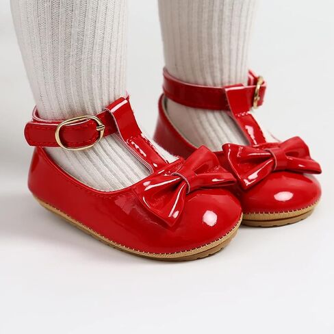 Baby Shoes Mary Jane Flats Non Slip Soft Sole Infant Toddler Sneakers First Walkers Party Christmas Dress Shoes in Saudi Arabia