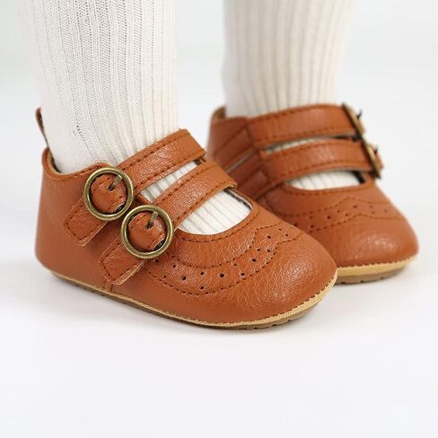 Baby Shoes Mary Jane Flats Non Slip Soft Sole Infant Toddler Sneakers First Walkers Party Christmas Dress Shoes in Saudi Arabia