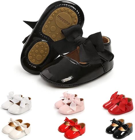 Baby Shoes Mary Jane Flats Non Slip Soft Sole Infant Toddler Sneakers First Walkers Party Christmas Dress Shoes in Saudi Arabia