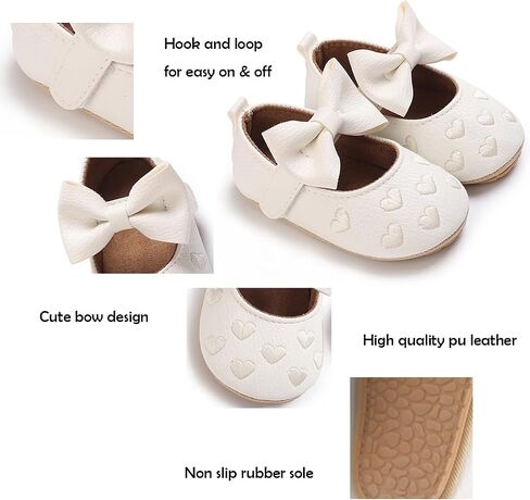 BEBARFER Infant Baby Girls Shoes Mary Jane Flats Bow Knot Non-Slip Sole Toddler in Saudi Arabia