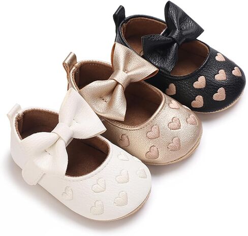 BEBARFER Infant Baby Girls Shoes Mary Jane Flats Bow Knot Non-Slip Sole Toddler in Saudi Arabia