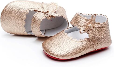 HONGTEYA Baby Girls Ballet Dress Shoes - Mary Jane Soft Sole Sidebow Toddler Moccasins in Saudi Arabia