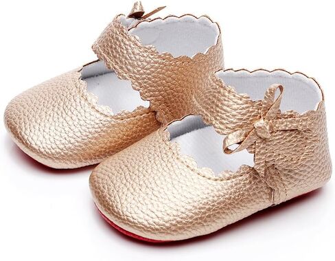 HONGTEYA Baby Girls Ballet Dress Shoes - Mary Jane Soft Sole Sidebow Toddler Moccasins in Saudi Arabia