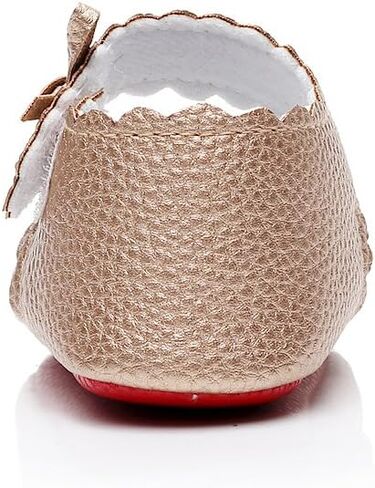 HONGTEYA Baby Girls Ballet Dress Shoes - Mary Jane Soft Sole Sidebow Toddler Moccasins in Saudi Arabia